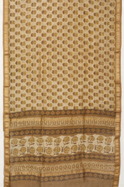 Beige Anokhi Hand Block Printed Saree 10067345
