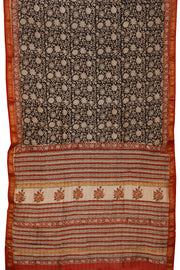 Black Anokhi Hand Block Printed Saree 10067348