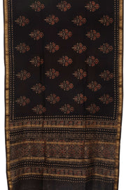 Black Anokhi Hand Block Printed Saree - Avishya