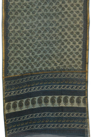 Blue Vanaspathi Hand block Printed Kota Cotton saree - Avishya