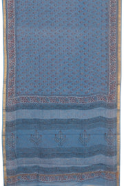 Blue Vanaspathi Hand block Printed Kota Cotton saree - Avishya