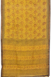 Yellow Vanaspathi Hand block Printed Kota Cotton saree - Avishya