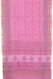 Pink Vanaspathi Hand block Printed Kota Cotton saree - Avishya