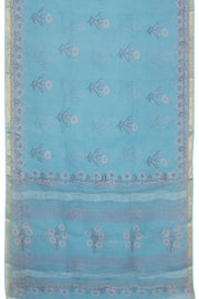 Blue Vanaspathi Hand block Printed Kota Cotton saree - Avishya