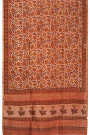 Red Vanaspathi Hand block Printed Silk Cotton Saree - Avishya