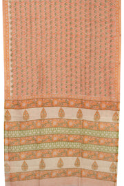 Peach Vanaspathi Hand block Printed Silk Cotton Saree - Avishya