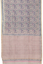 Grey Vanaspathi Hand block Printed Silk Cotton Saree - Avishya