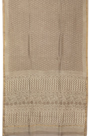 Brown Vanaspathi Hand block Printed Silk Cotton Saree - Avishya