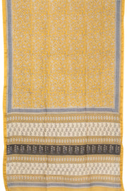 Yellow Vanaspathi Hand block Printed Silk Cotton Saree - Avishya