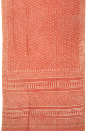 Orange Vanaspathi Hand block Printed Silk Cotton Saree - Avishya