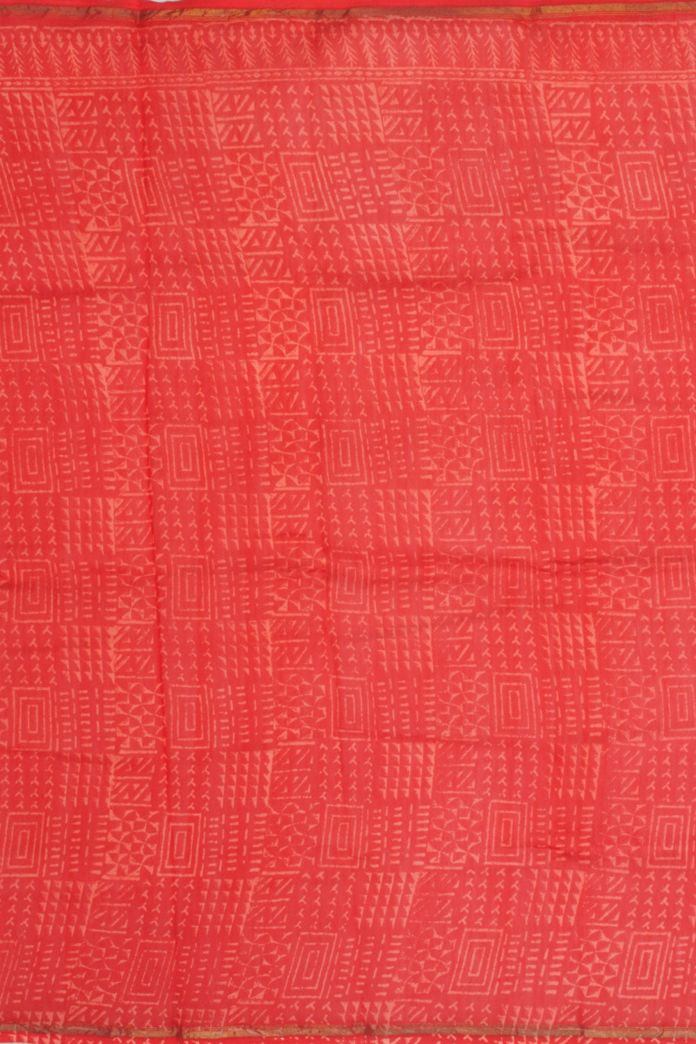 Red Vanaspathi Printed Silk Cotton 3-Piece Salwar Suit Material - Avishya