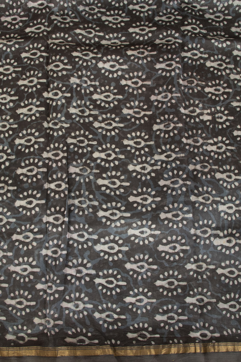 Black Vanaspathi Printed Silk Cotton 3-Piece Salwar Suit Material  - Avishya