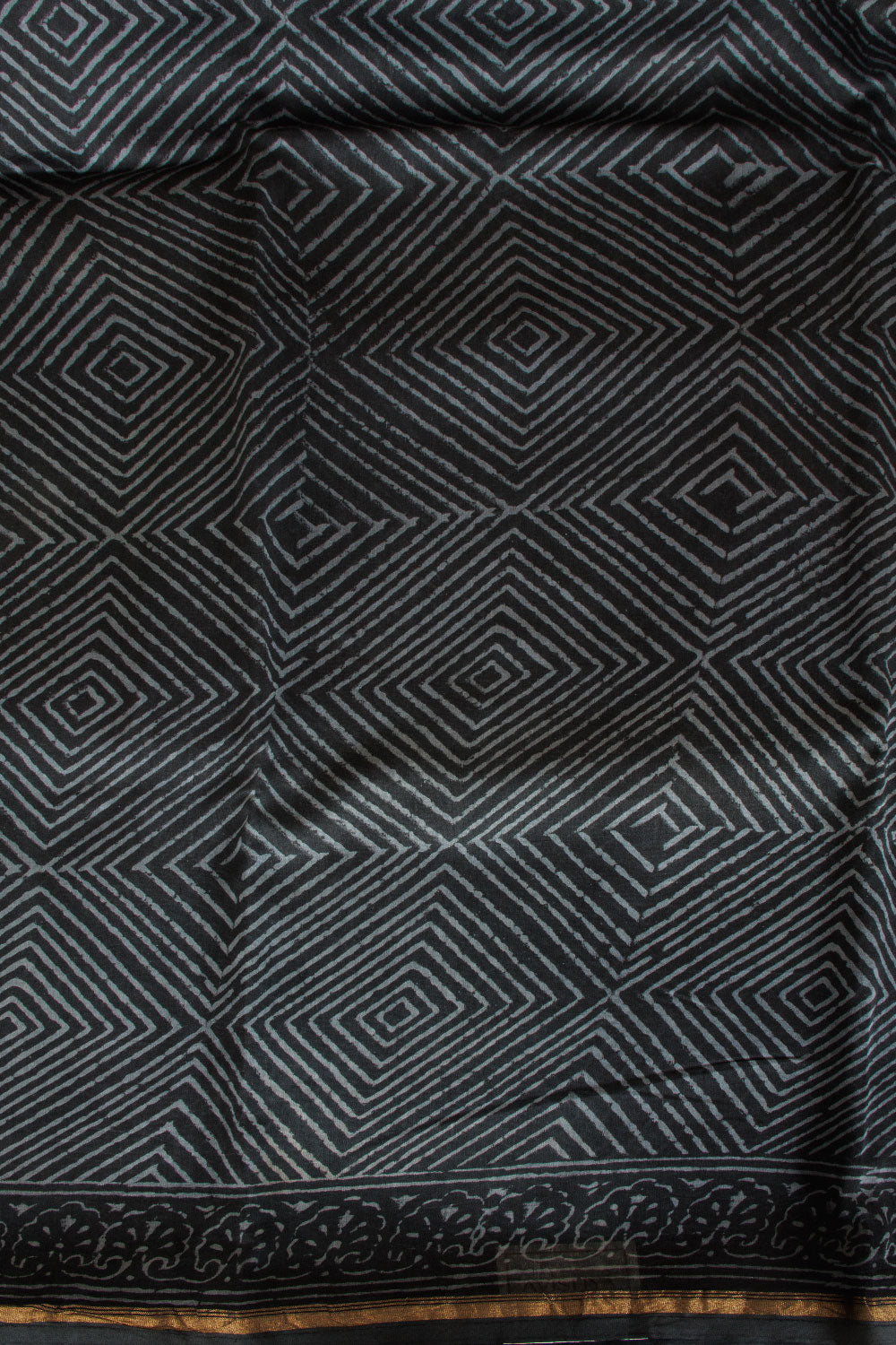 Black Vanaspathi Printed Cotton 3-Piece Salwar Suit Material 10067462