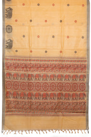 Peach Handloom Kosa silk saree - Avishya