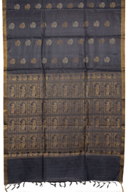 Mettalic Grey Handloom Kosa silk saree - Avishya