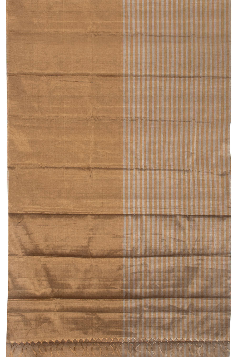 Brown Handwoven Chanderi Silk Cotton Saree - Avishya