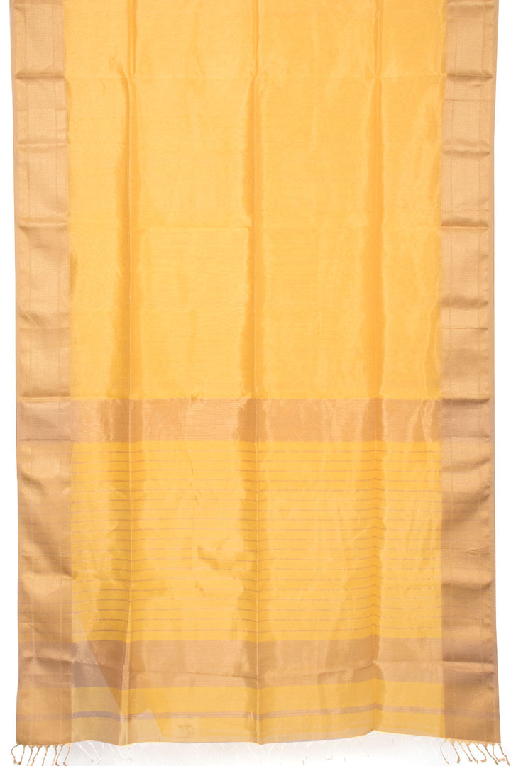 Yellow Handloom Maheshwari Tissue Silk Saree - Avishya