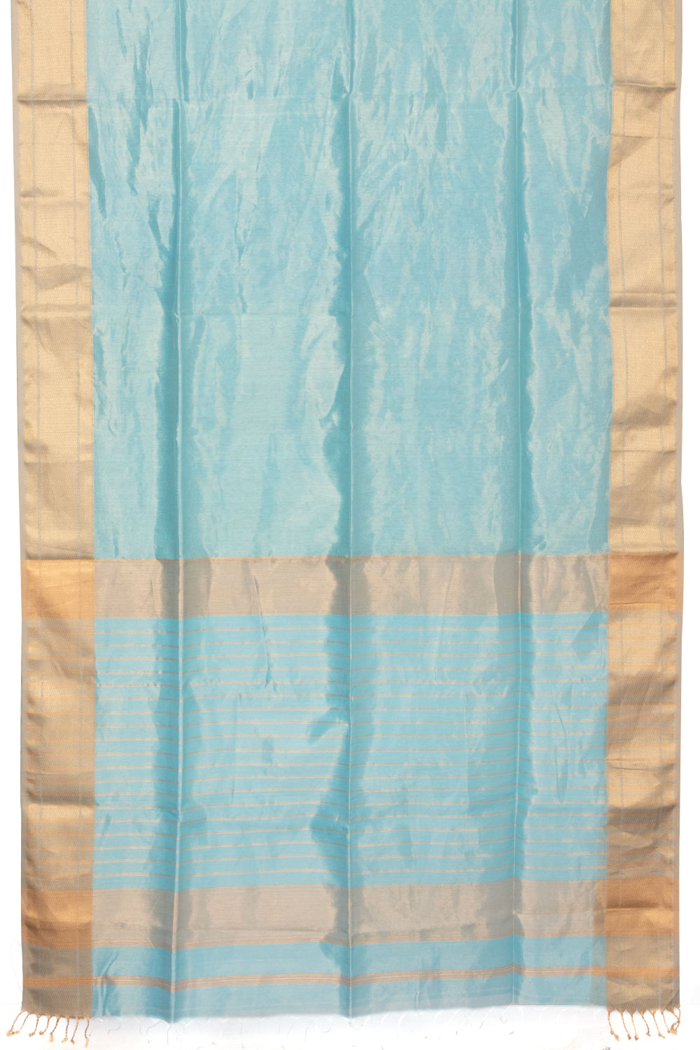 Blue Handloom Maheshwari Tissue Silk Saree  - Avishya