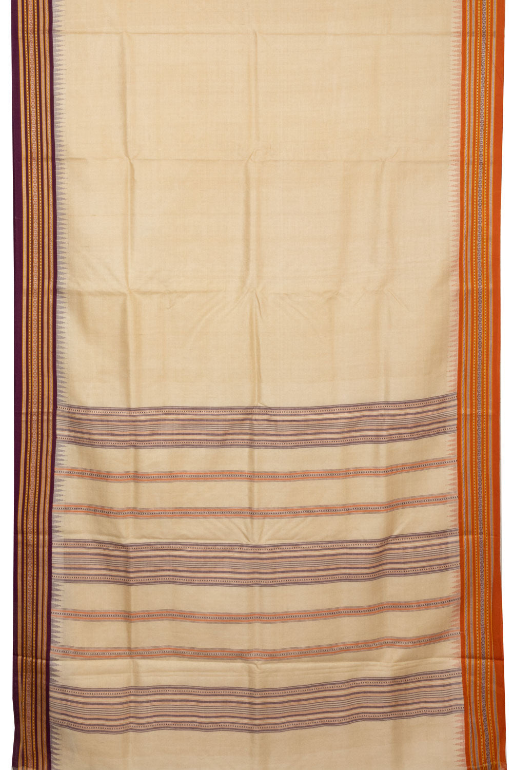 Beige Handloom Vidarbha Tussar silk saree - Avishya