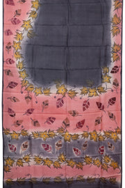 Blue Hand Painted Tussar silk saree 10067521