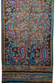 Brown Hand painted Tussar silk saree - Avishya