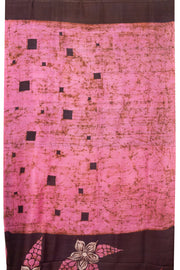Candy Pink Batik Silk Saree-Avishya