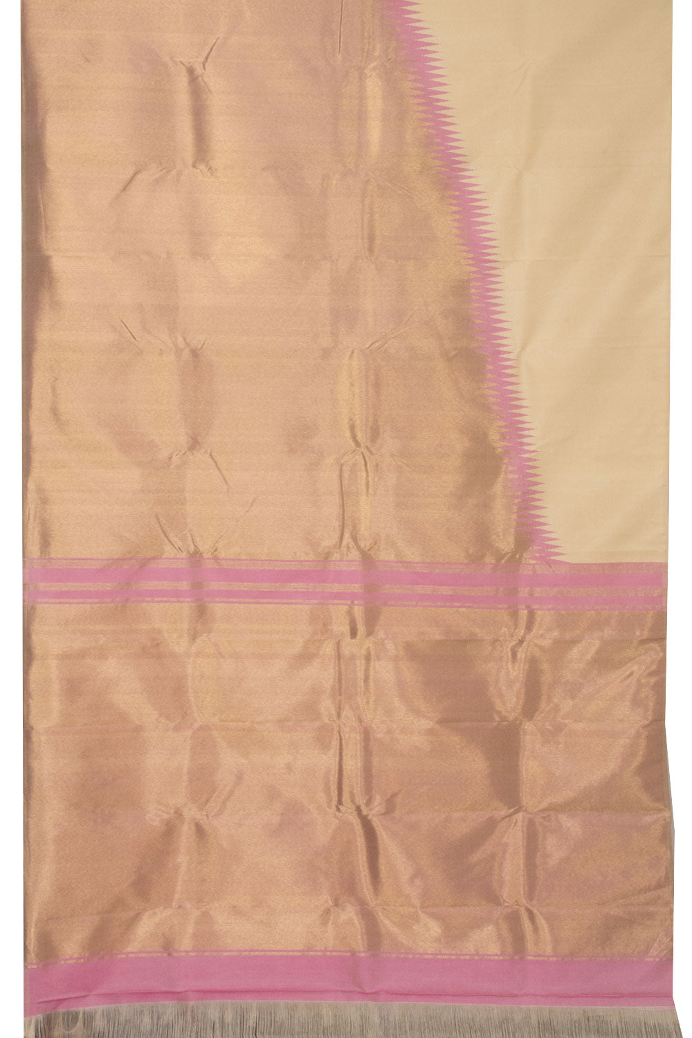 Beige Bridal Kanjivaram Silk Saree -Avishya