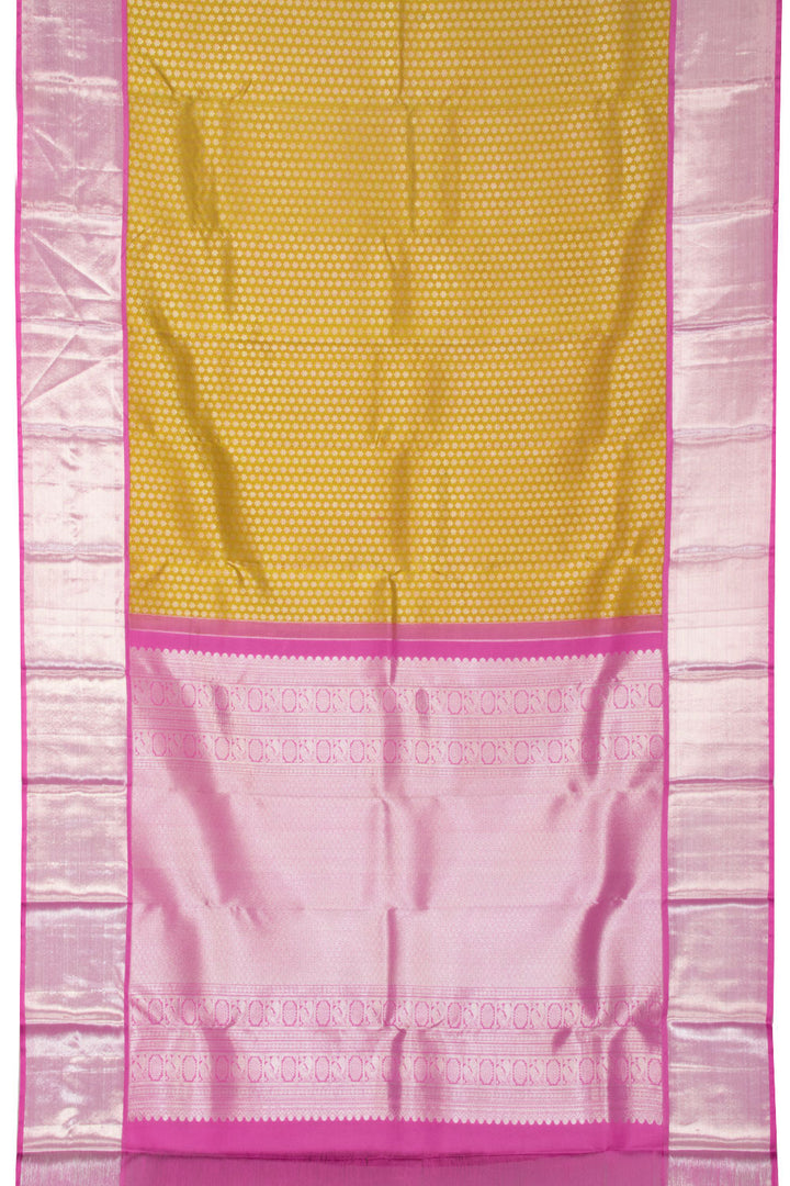 Mustard Yellow Bridal Korvai Kanjivaram Silk Saree 10067548