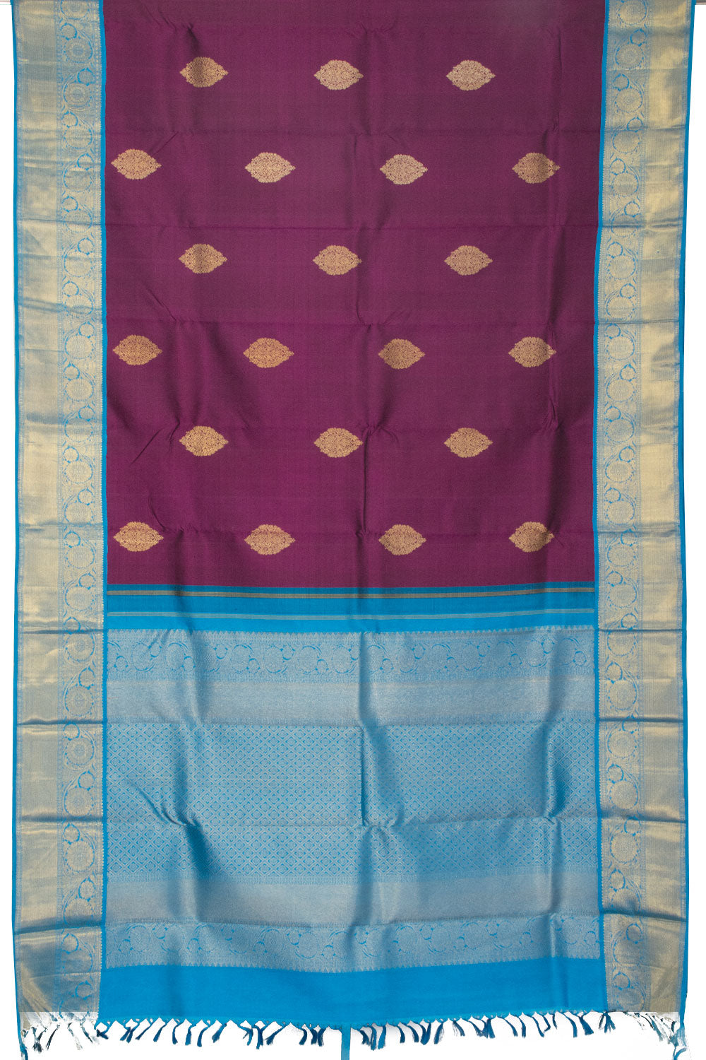 Violet Korvai Kanjivaram Silk Saree - Avishya
