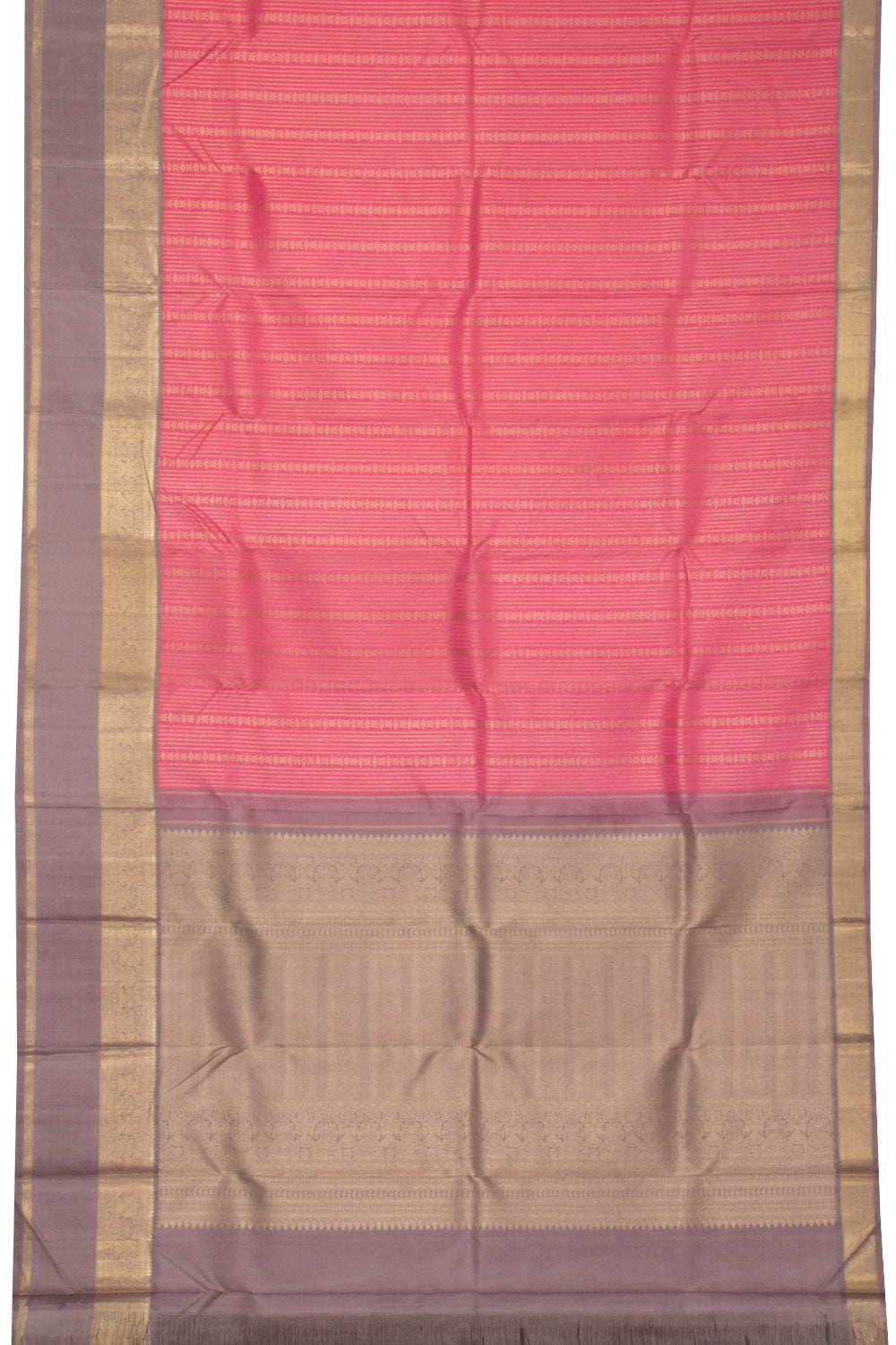 Brink Pink Bridal Korvai Kanjivaram Silk Saree - Avishya