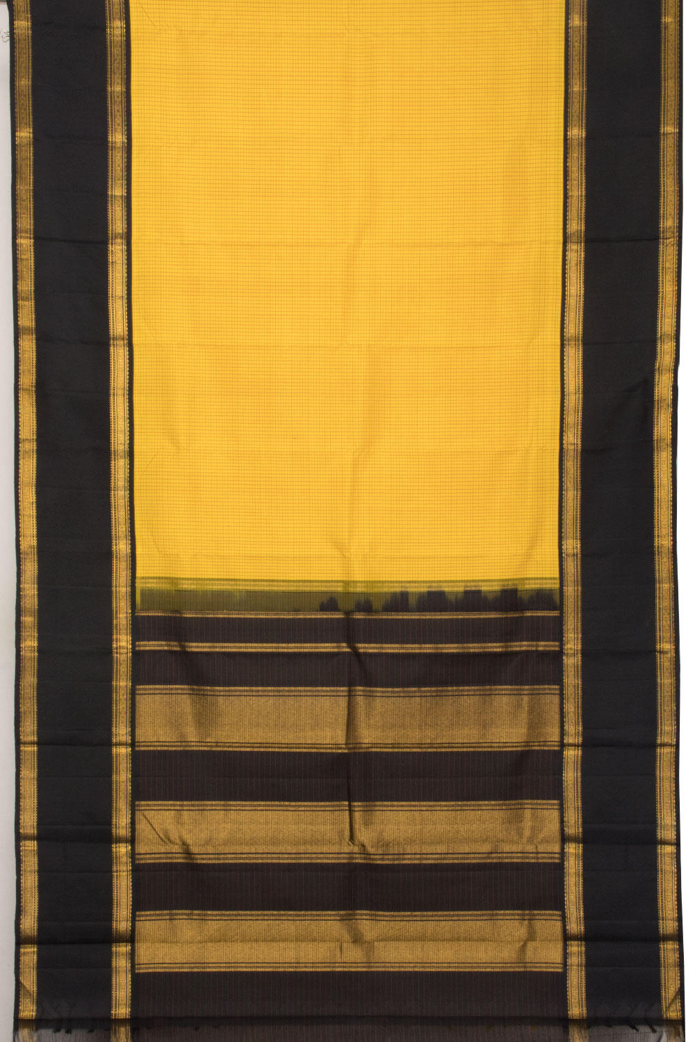 Yellow Korvai Kanjivaram Silk Saree -Avishya