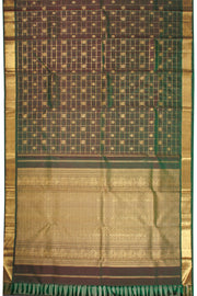 Dark Moss Green Handloom Bridal Kanjivaram silk saree - Avishya