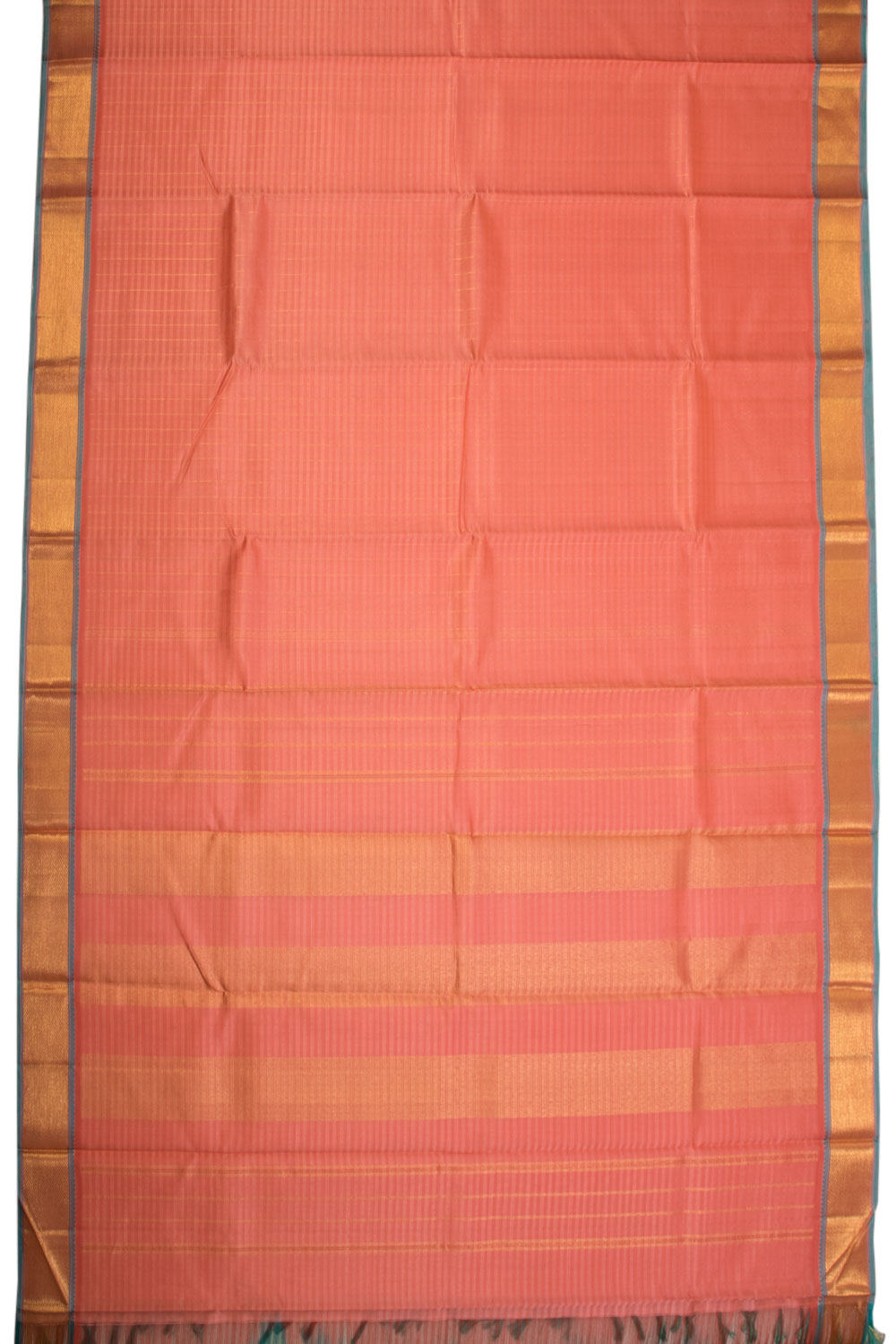 Coral peach Handloom Kanjivaram silk saree - Avishya