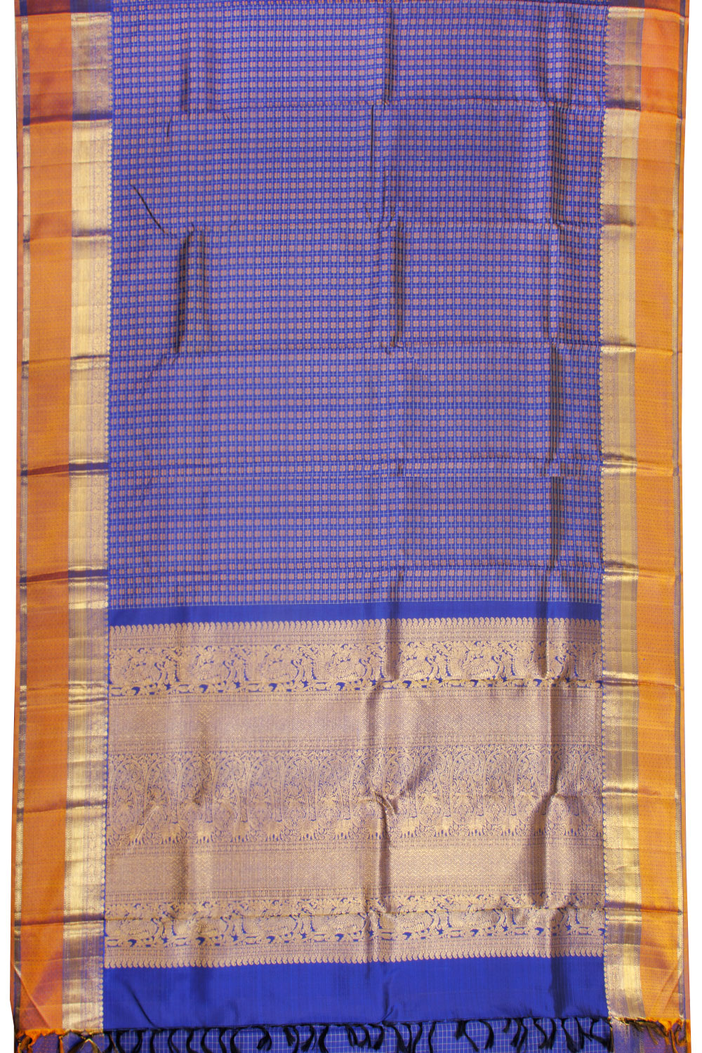 Azure Blue Handloom Bridal Kanjivaram silk saree - Avishya