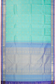 Turquoise Blue Handloom Bridal Kanjivaram silk saree - Avishya