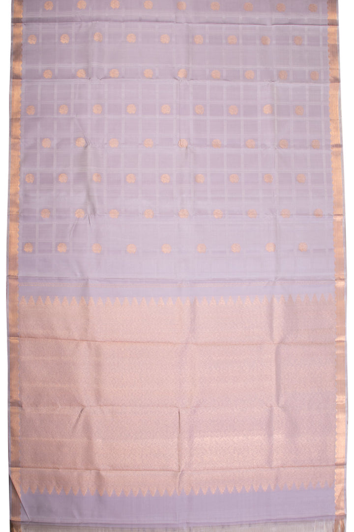 Silver Grey Handloom Kanjivaram silk saree - Avishya