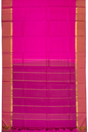 Bright Pink Handloom Kanjivaram silk saree - Avishya