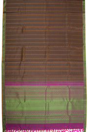 Coffee Brown Handloom Kanjivaram silk saree - Avishya