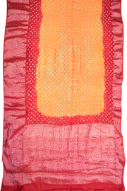 Coral Orange Bandhani Silk Saree - Avishya