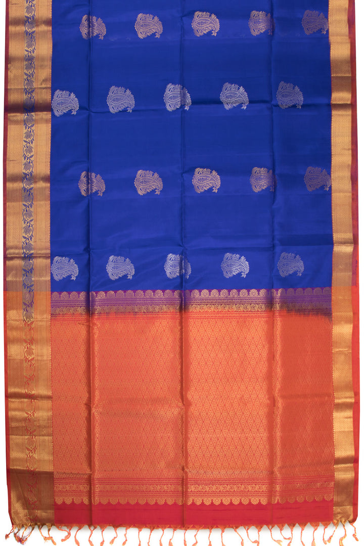 Navy Blue Kanjivaram Soft Silk Saree - Avishya