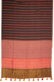 Black Tussar Cotton Saree-Avishya