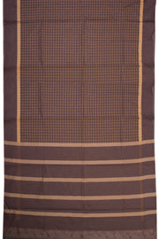 Brown Handwoven Kanchi Cotton Saree - Avishya