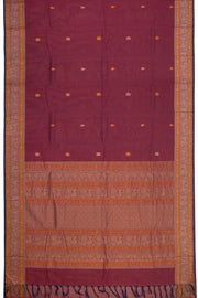 Maroon Handwoven Kanchi Cotton Saree - Avishya