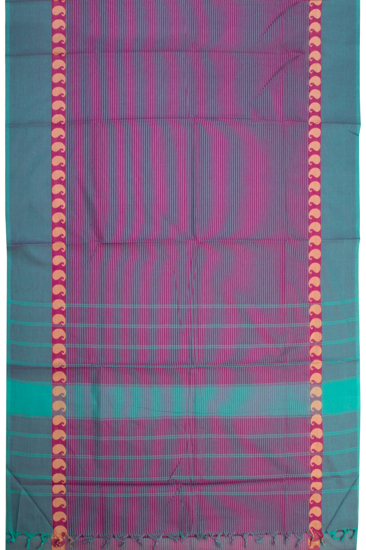Eminence Purple Handwoven Kanchi Cotton Saree - Avishya