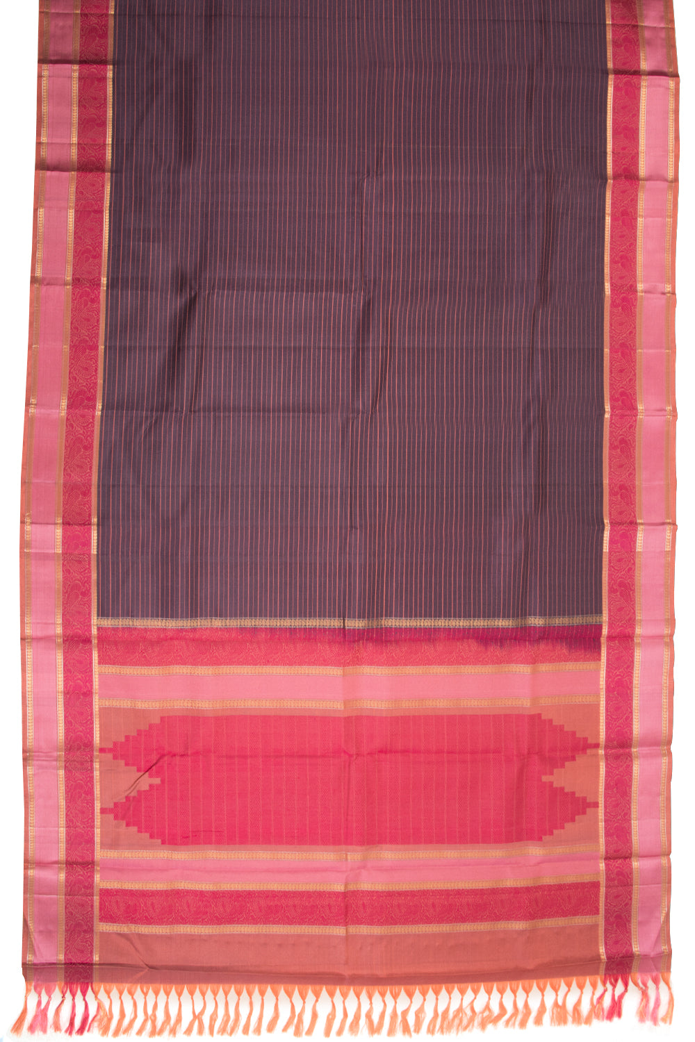 Rasin Purple Thread work Kanjivaram Silk Saree-Avishya