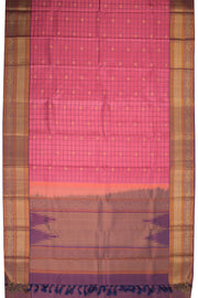 Rouge Pink Thread work Kanjivaram Silk Saree -Avishya