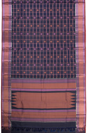 Navy Blue Threadwork Handloom Kanjivaram Silk Saree - Avishya