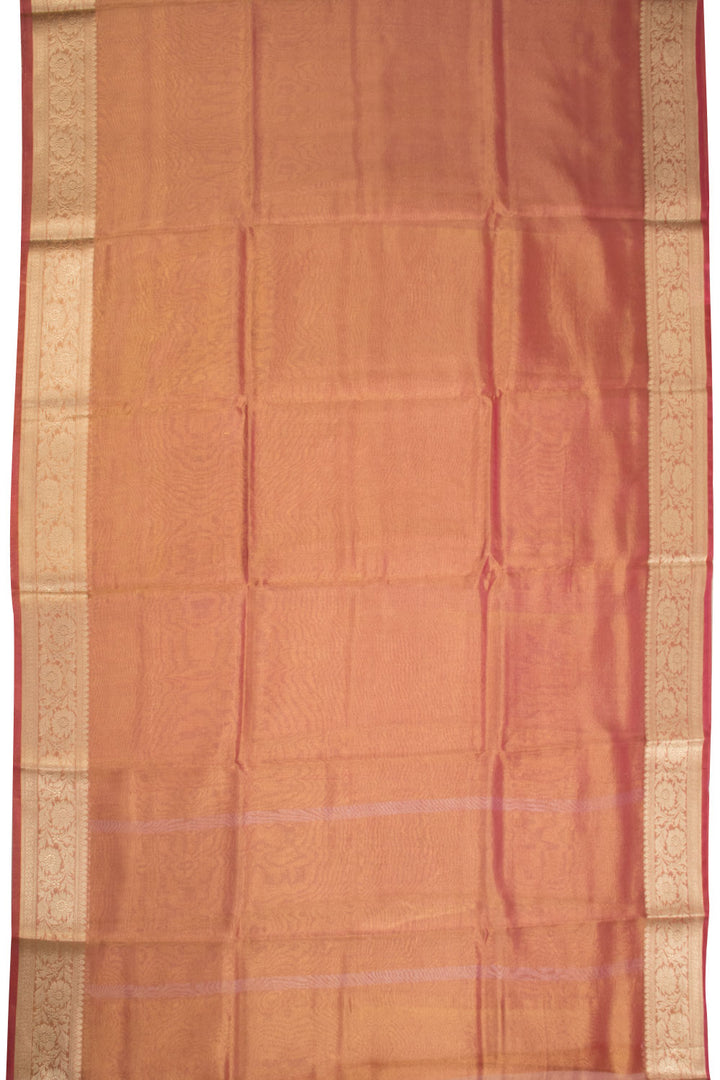 Dual Tone Red Banarasi Tissue Organza Saree - Avishya