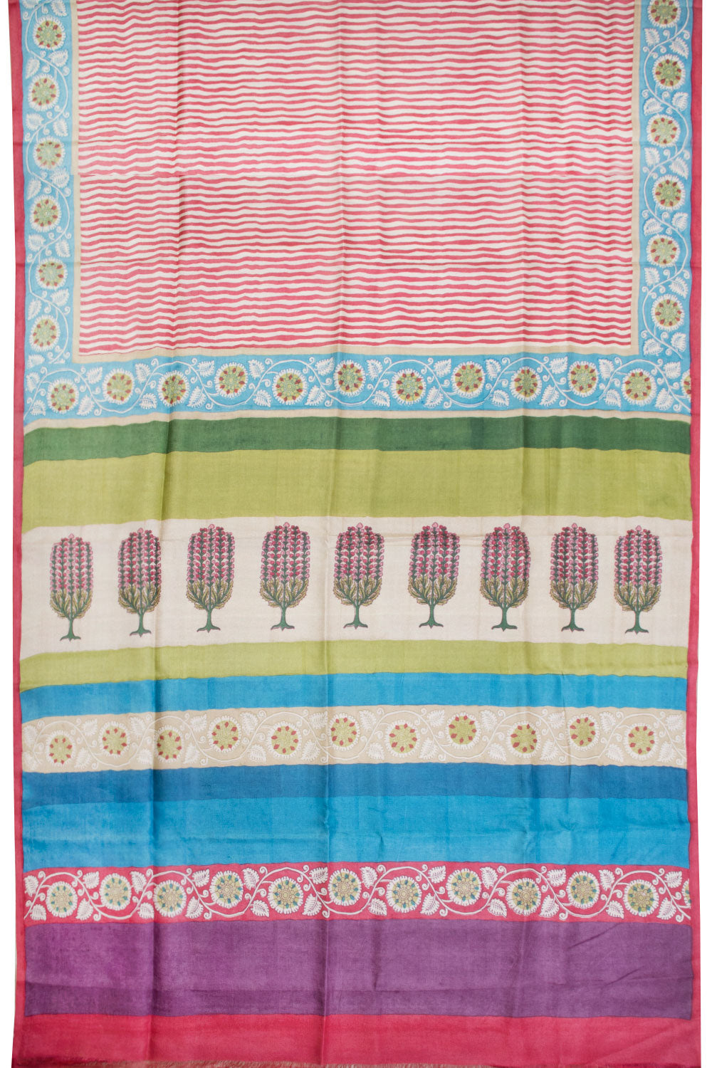 Multicolor Hand Painted Tussar Silk Saree - Avishya