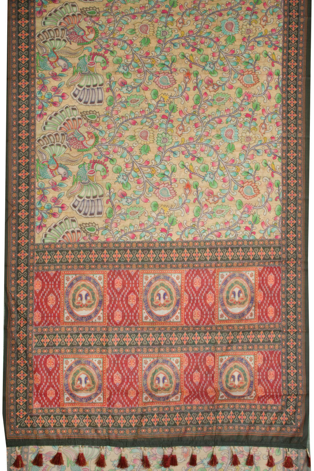 Printed Malai Cotton Kalamkari Saree - Avishya